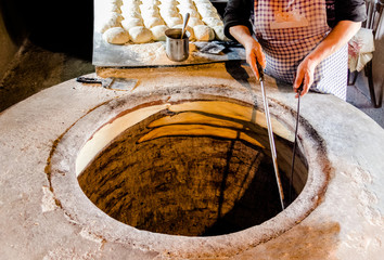  Out of a traditional brick oven. Traditional georgian breads. C