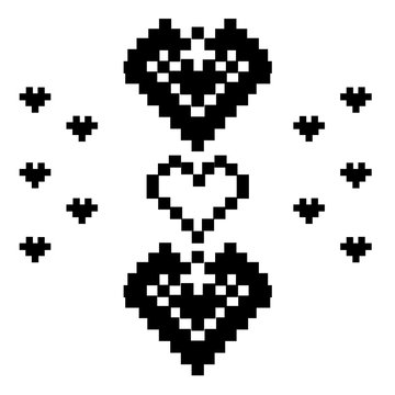 Pixel Heart Vector Cross Stitch.