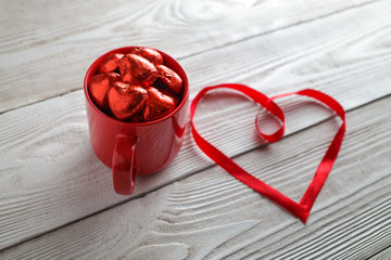 Valentine's Day background with heart. A heart. Love. Romantic background with place for writing. I...