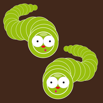 Worms on brown background
