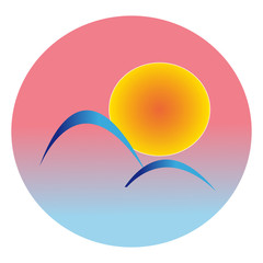 Mountains with sunset