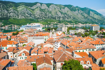Naklejka na ściany i meble The beautiful Bay of Kotor in Montenegro.