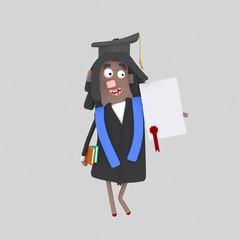 Graduate black woman with diploma paper and book

Easy combine! Custom 3d illustration contact me!