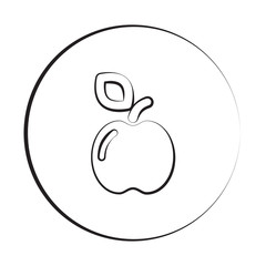 Black ink style Apple icon with circle