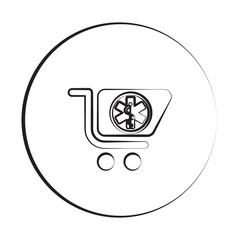 Black ink style Pharmacy Store icon with circle