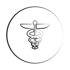 Black ink style Medical Symbol icon with circle