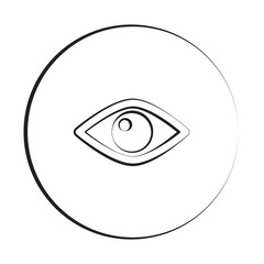 Black ink style Eye icon with circle