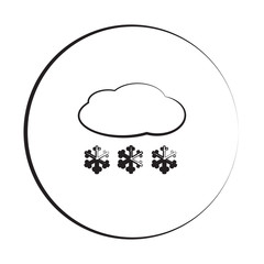 Black ink style Snow icon with circle