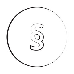 Black ink style Paragraph icon with circle