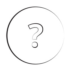 Black ink style Question Mark icon with circle