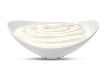 Greek yogurt isolated on white