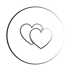 Black ink style Love Sign icon with circle