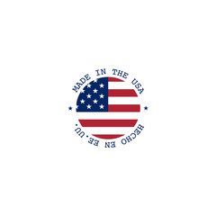 Vector made in USA stamp with flag