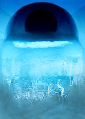 Photo blue transparent icicles