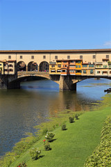 Obraz premium Old Bridge called Ponte Vecchio in Florence Italy over River Ar