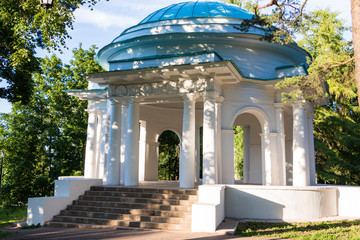 White gazebo in a park