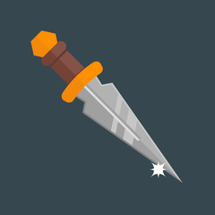 Knife dagger weapon vector illustration.