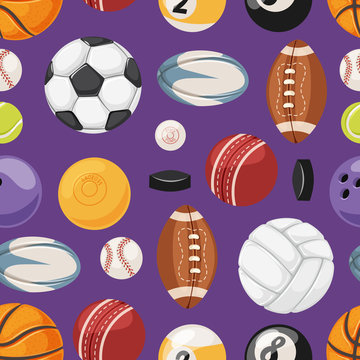 Sports seamless pattern vector illustration.