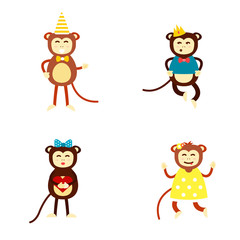 Monkey vector illustration.