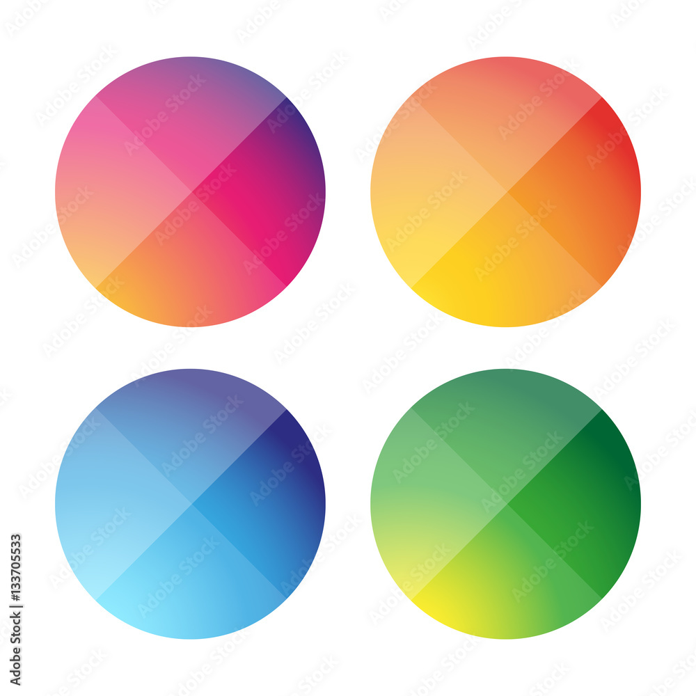 Poster empty round button vector set