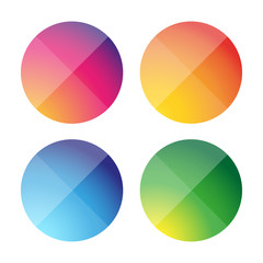 Empty round button vector set