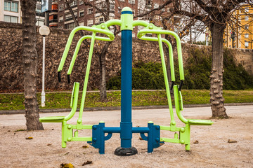 Metal steel sports trainer equipment for sports outside on the street