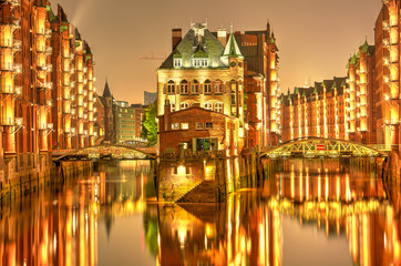 Fototapeta na wymiar Old Speicherstadt in Hamburg, Germany