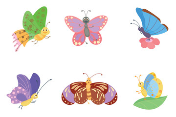 Colorful butterflies vector.