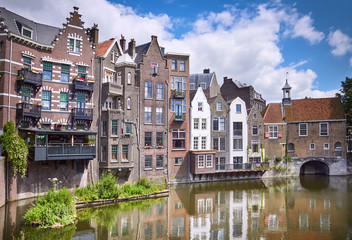 Fototapeta na wymiar Delfshaven in Rotterdam, historic centre of Netherlands