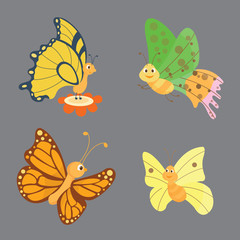 Colorful butterflies vector.