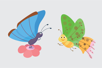 Colorful butterflies vector.