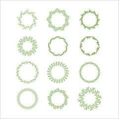 Floral wreath decoration vector.