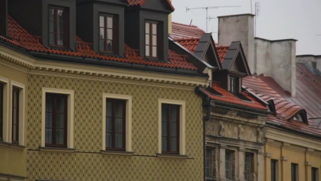 the old roofs of the houses in Lublin
