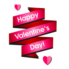 Card Valentine's Day in a trending flat design. Large pink satin