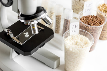 Tests for pesticides in cereal in at laboratory