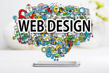 Web Design concept with smartphone