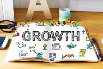 Growth concept with notebook