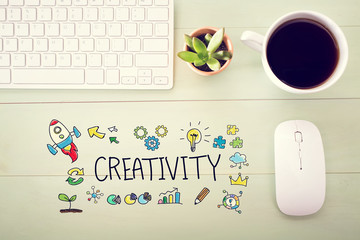 Creativity concept with workstation