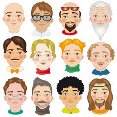 Men Vector Avatars Set
