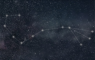 Scorpio Constellation. Zodiac Sign Scorpio constellation lines