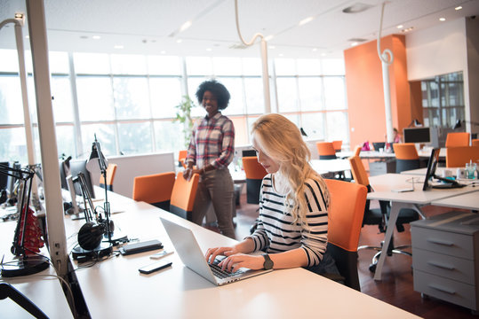 informal business woman working in the office