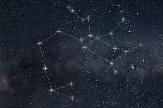Sagittarius Constellation. Zodiac Sign Sagittarius constellation  lines