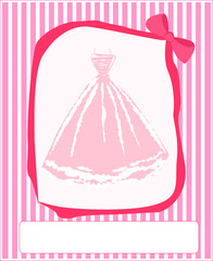 Pink wedding or princess prom dress poster flyer ad with copyspace. 