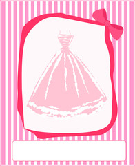 Pink wedding or princess prom dress poster flyer ad with copyspace.  © Pineapples