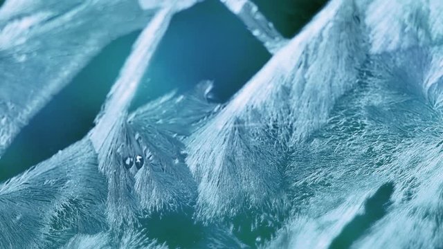 Time lapse frost on a cyan background