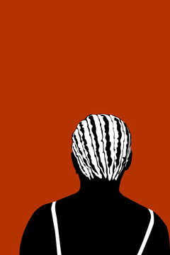 African Woman With Braids Cornrows Silhouette. Black Woman With Corn Rows. Identity, Politics, Woman.