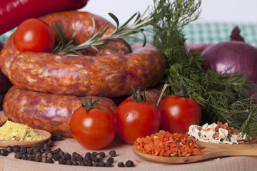 raw homemade sausages
