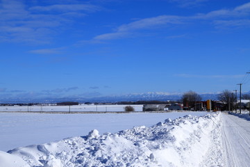 Sapporo suburbs of winter scenery