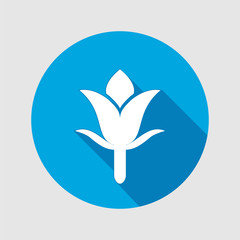 Cloves icon. Floral symbol. Round flat sign with long shadow. Vector isolated.