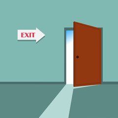 Vector Illustration of an exit door.